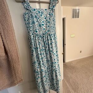 Draper James Blue and White Floral Dress